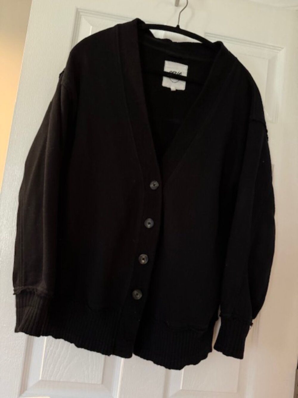 AERIE Fleece Cardigan - Black - XS - EUC - Picture 4 of 5